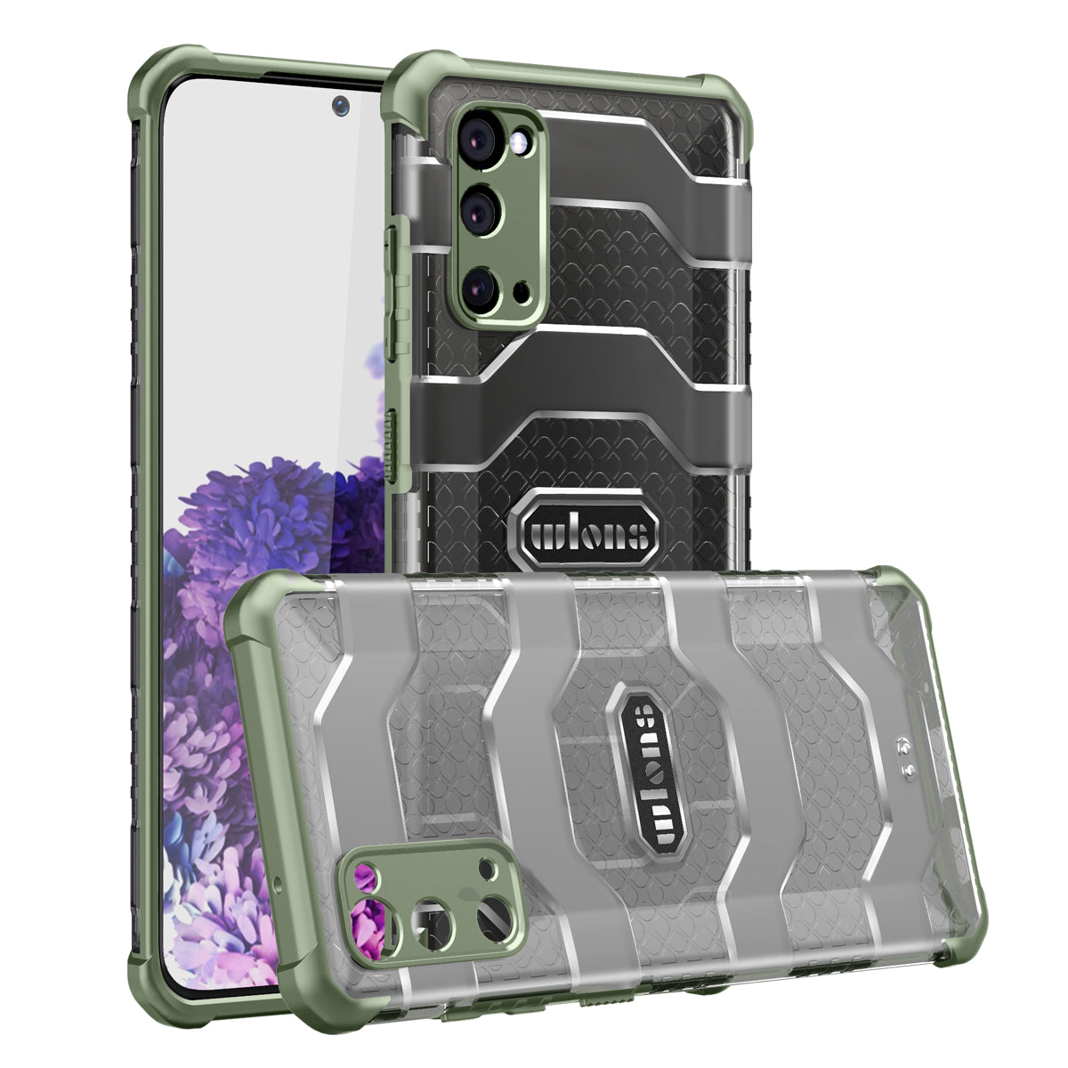 Explorer Series Non-slip Hard PC + TPU Hybrid Case for Samsung Galaxy S20 4G/S20 5G Phone Cover - Light Green
