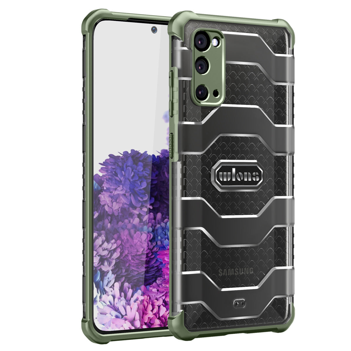Explorer Series Non-slip Hard PC + TPU Hybrid Case for Samsung Galaxy S20 4G/S20 5G Phone Cover - Light Green