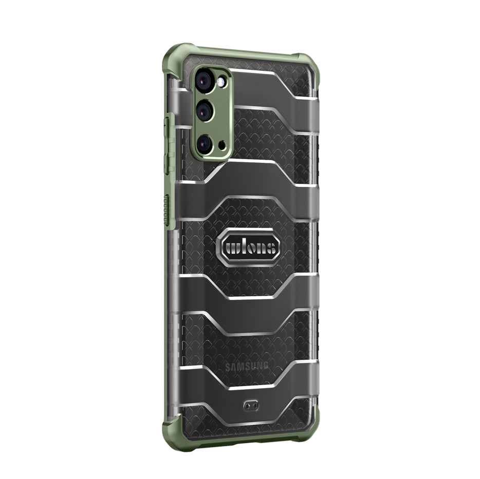 Explorer Series Non-slip Hard PC + TPU Hybrid Case for Samsung Galaxy S20 4G/S20 5G Phone Cover - Light Green