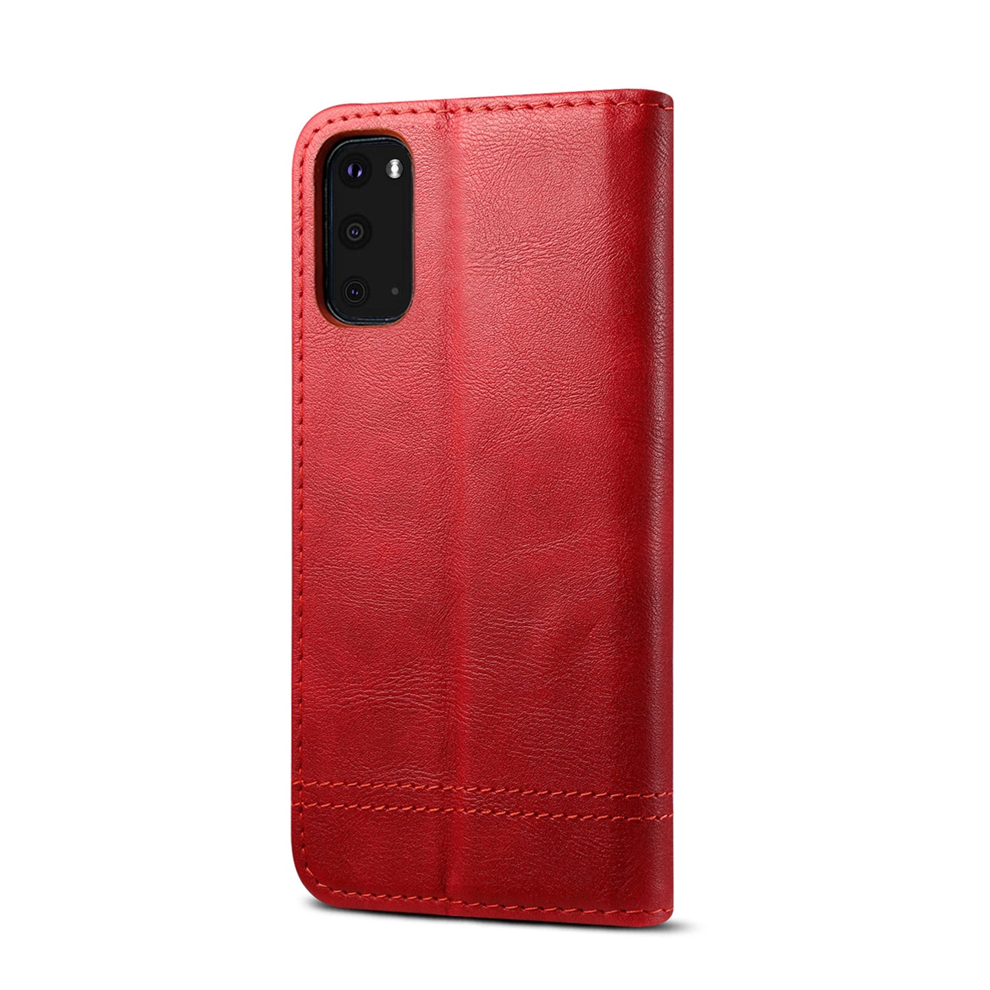 Leisure Style TPU + Crazy Horse Texture PU Leather Phone Cover Case for Samsung Galaxy S20 FE/S20 Fan Edition/S20 FE 5G/S20 Fan Edition 5G/S20 Lite - Red