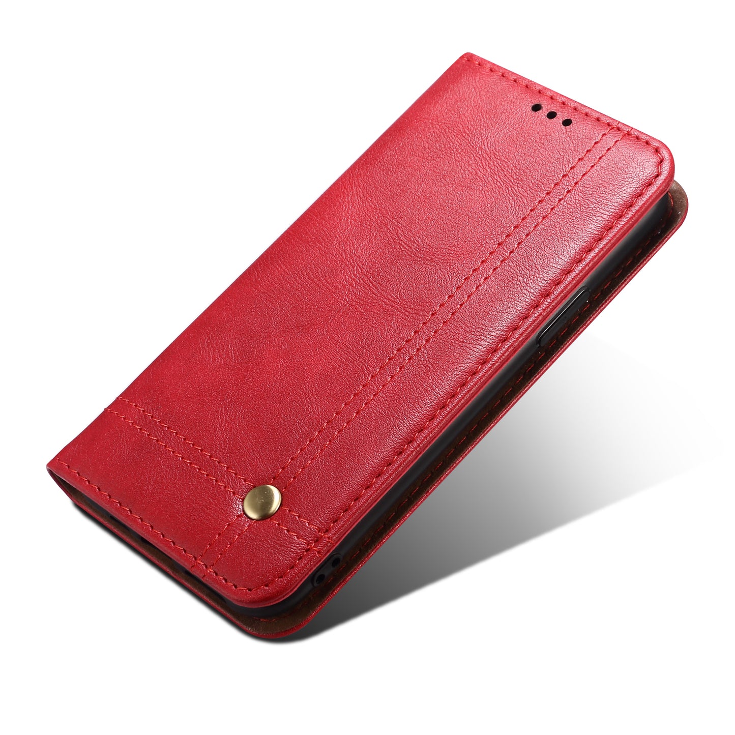 Leisure Style TPU + Crazy Horse Texture PU Leather Phone Cover Case for Samsung Galaxy S20 FE/S20 Fan Edition/S20 FE 5G/S20 Fan Edition 5G/S20 Lite - Red