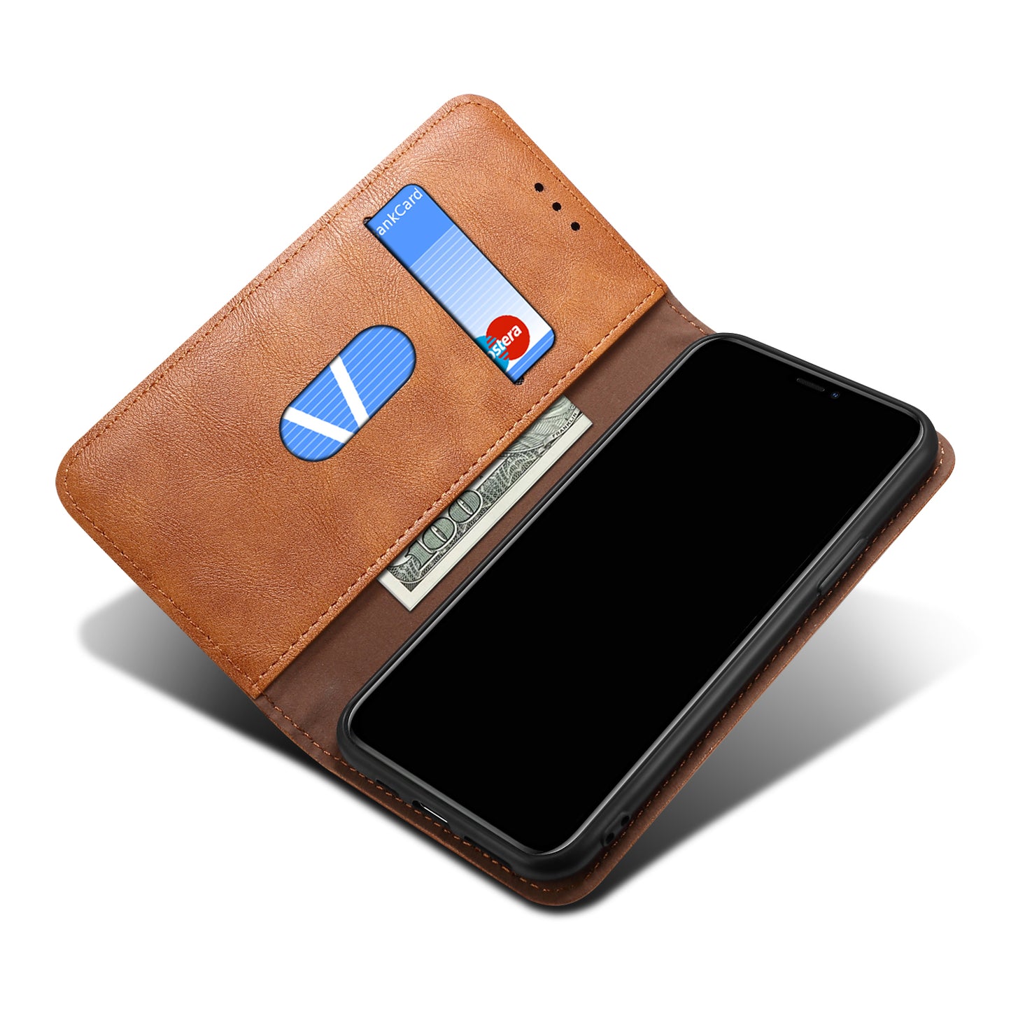 Leisure Style TPU + Crazy Horse Texture PU Leather Phone Cover Case for Samsung Galaxy S20 FE/S20 Fan Edition/S20 FE 5G/S20 Fan Edition 5G/S20 Lite - Light Brown