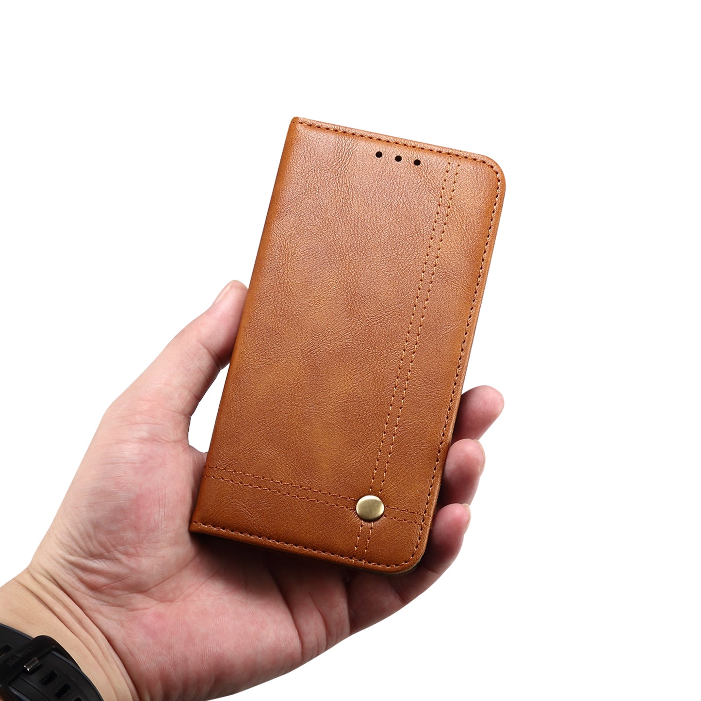 Leisure Style TPU + Crazy Horse Texture PU Leather Phone Cover Case for Samsung Galaxy S20 FE/S20 Fan Edition/S20 FE 5G/S20 Fan Edition 5G/S20 Lite - Light Brown