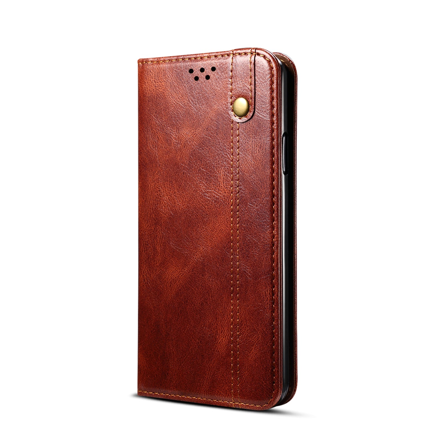 Leisure Style Waxy Crazy Horse Texture Phone Leather Cover Shell for Samsung Galaxy S20 Plus/S20 Plus 5G - Brown
