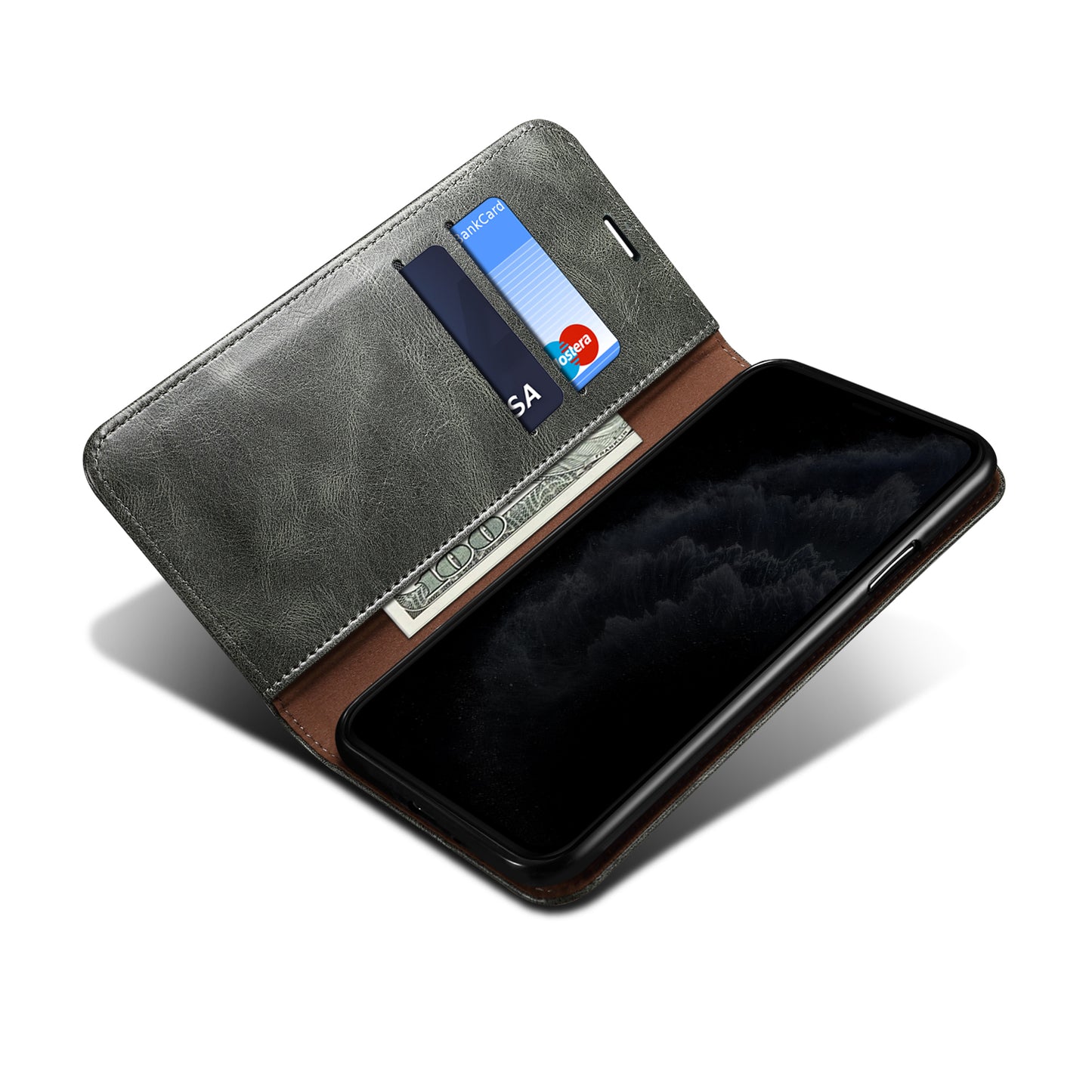 Leisure Style Waxy Crazy Horse Texture Phone Leather Cover Shell for Samsung Galaxy S20 Plus/S20 Plus 5G - Green