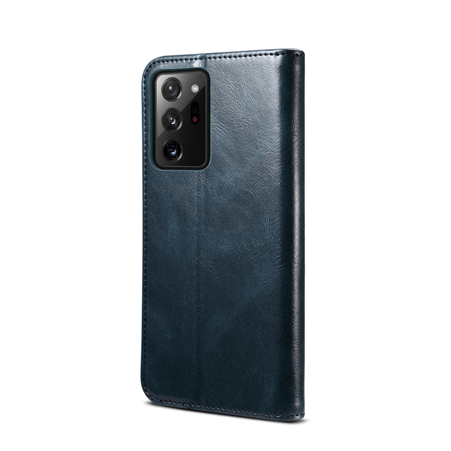 Leisure Style Waxy Crazy Horse Texture Phone Leather Cover Shell for Samsung Galaxy S20 Plus/S20 Plus 5G - Blue