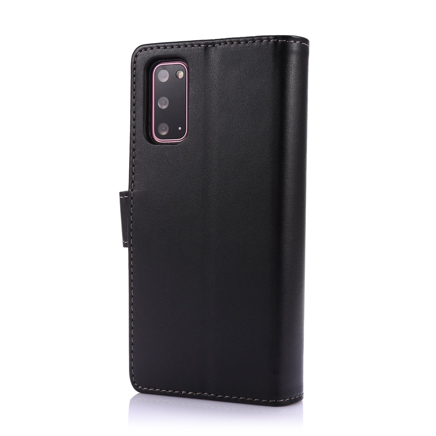 Leather Coated TPU Wallet Phone Stand Case with 9 Card Slots Kickstand Shell for Samsung Galaxy S20 FE 4G/5G/2022/S20 Lite - Black