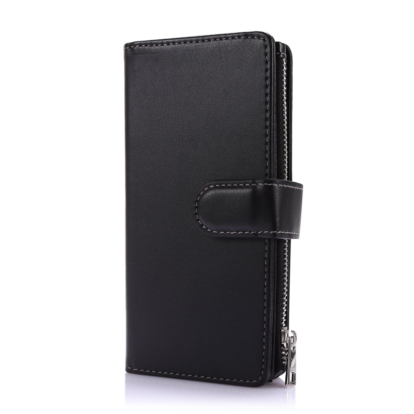 Leather Coated TPU Wallet Phone Stand Case with 9 Card Slots Kickstand Shell for Samsung Galaxy S20 FE 4G/5G/2022/S20 Lite - Black