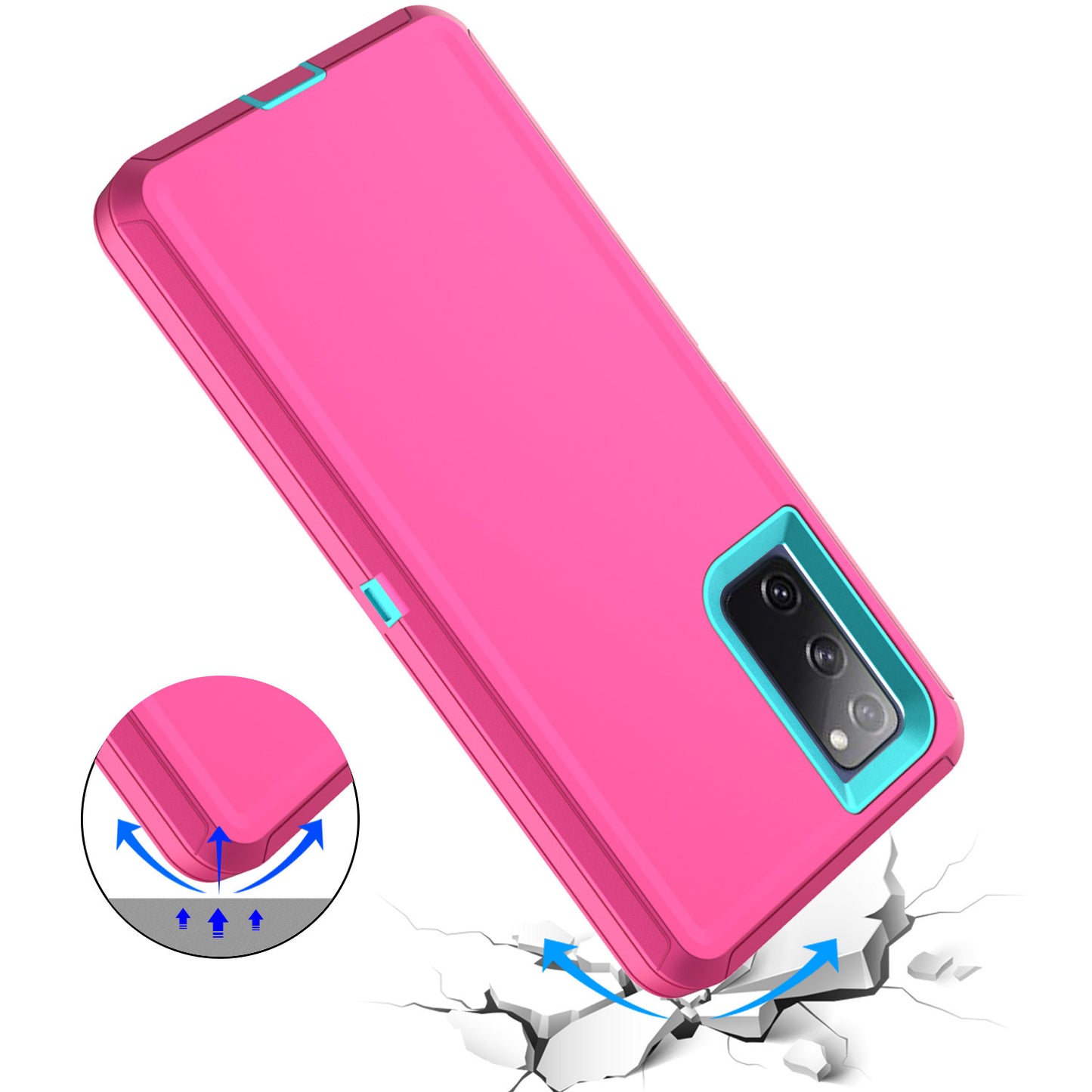 Belt Clip PC TPU Hybrid Case for Samsung Galaxy S20 FE/S20 Fan Edition/S20 FE 5G/S20 Fan Edition 5G - Pink/Sky Blue
