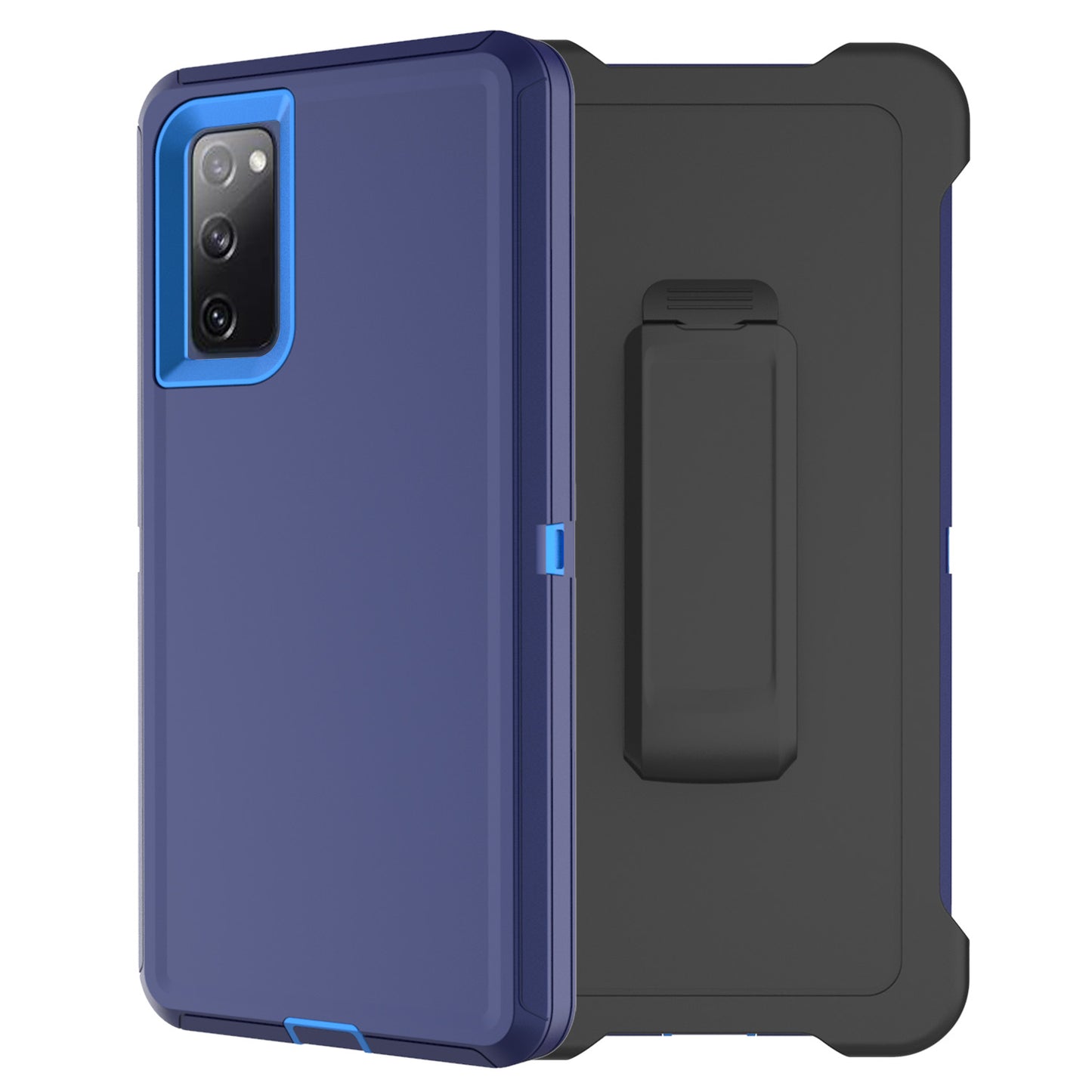 Belt Clip PC TPU Hybrid Case for Samsung Galaxy S20 FE/S20 Fan Edition/S20 FE 5G/S20 Fan Edition 5G - Dark Blue/Baby Blue