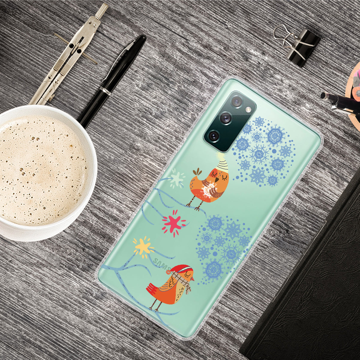 Christmas Theme Pattern Printing TPU Case for Samsung Galaxy S20 FE/S20 Fan Edition/S20 FE 5G/S20 Fan Edition 5G - Singing Birds