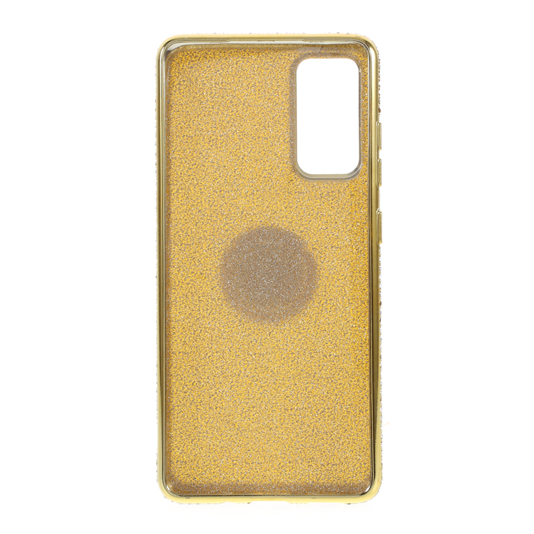 Shiny Powder Electroplating TPU Rhinestone Decor Cover with Metal Kickstand for Samsung Galaxy S20 FE/S20 FE 5G/S20 Lite/S20 FE 2022 - Yellow