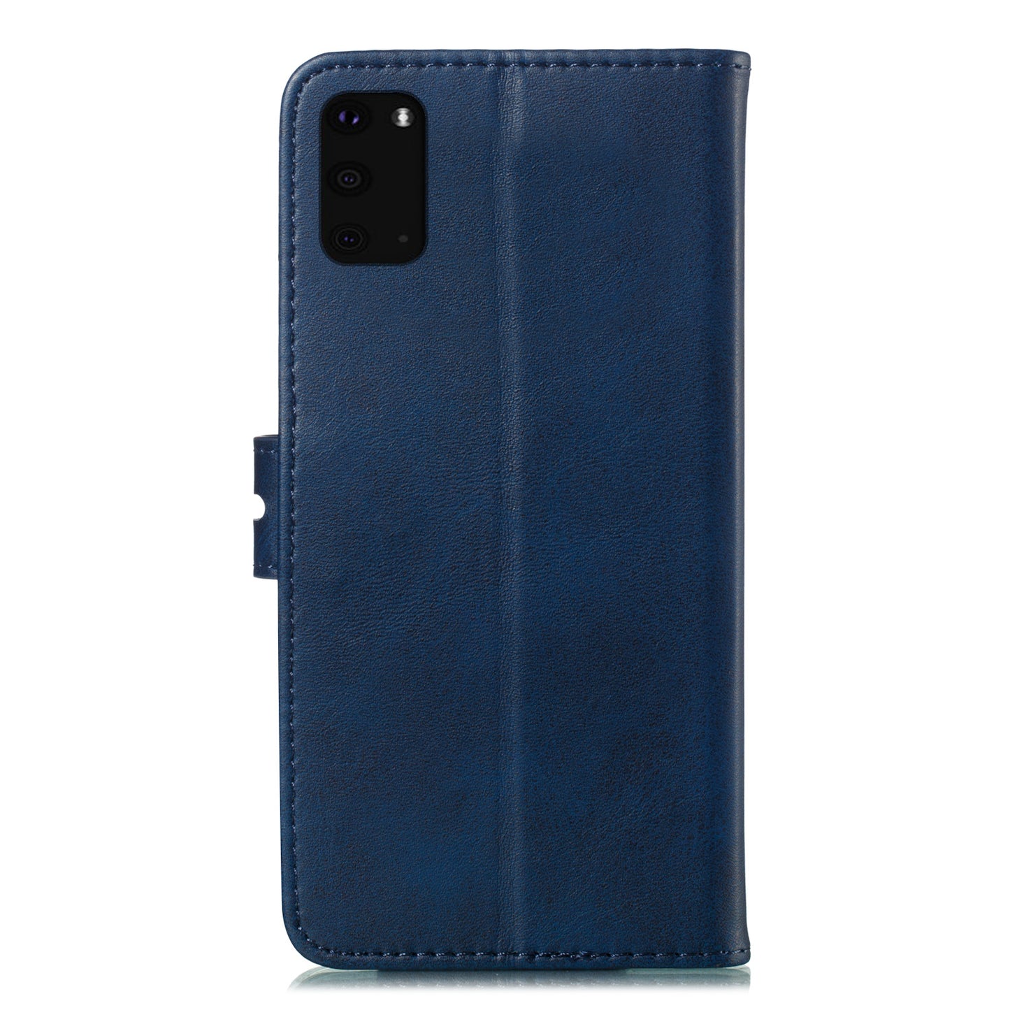Imprint Happy Cat PU Leather Wallet Stand Case for Samsung Galaxy S20 FE/S20 Fan Edition/S20 FE 5G/S20 Fan Edition 5G - Blue