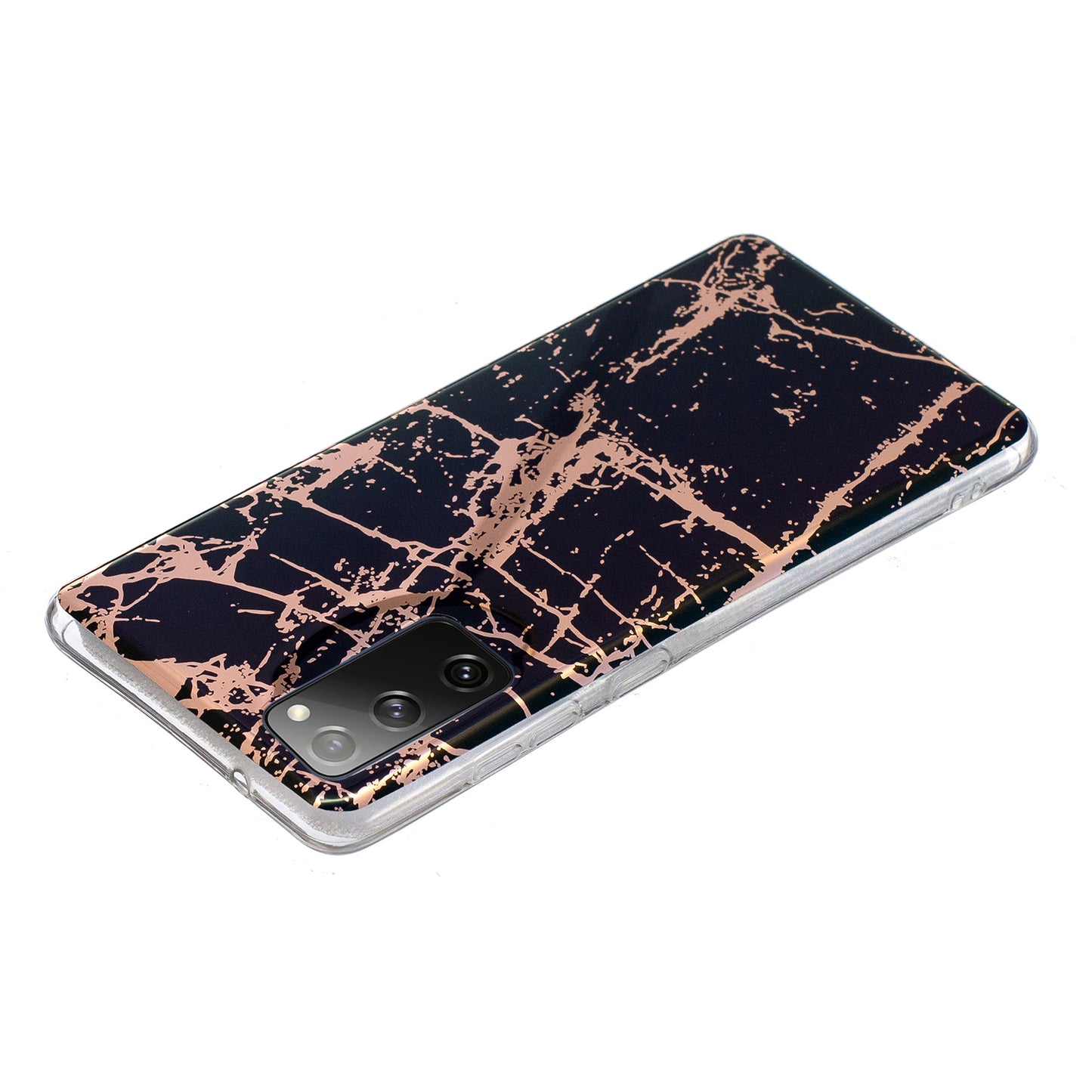 Marble Pattern Electroplating IMD TPU Phone Case for Samsung Galaxy S20 FE 4G/5G/2022/S20 Lite - Black