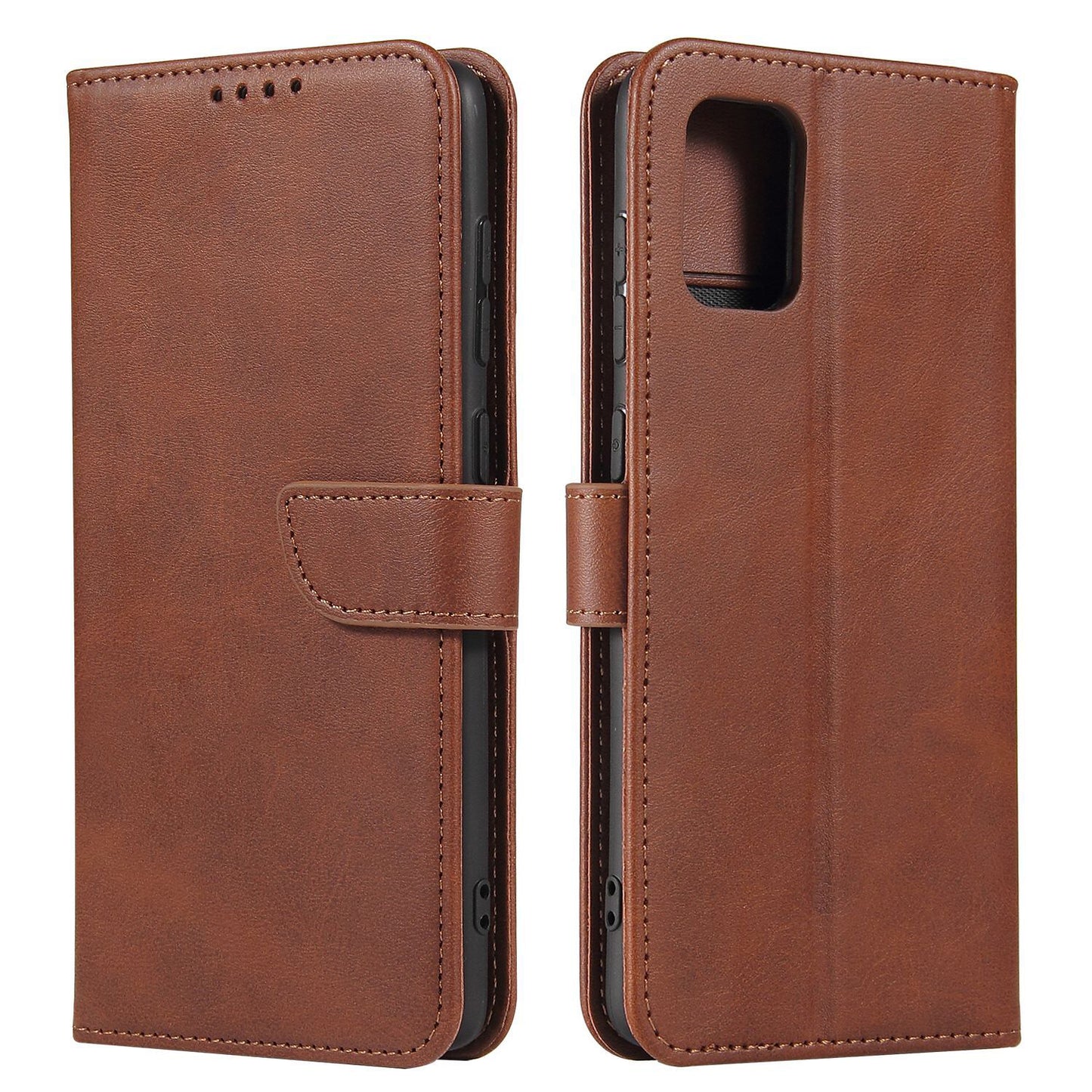 Business Style Magnetic Clasp Wallet Leather Cover for Samsung Galaxy S20 FE/S20 Fan Edition/S20 FE 5G/S20 Fan Edition 5G - Coffee