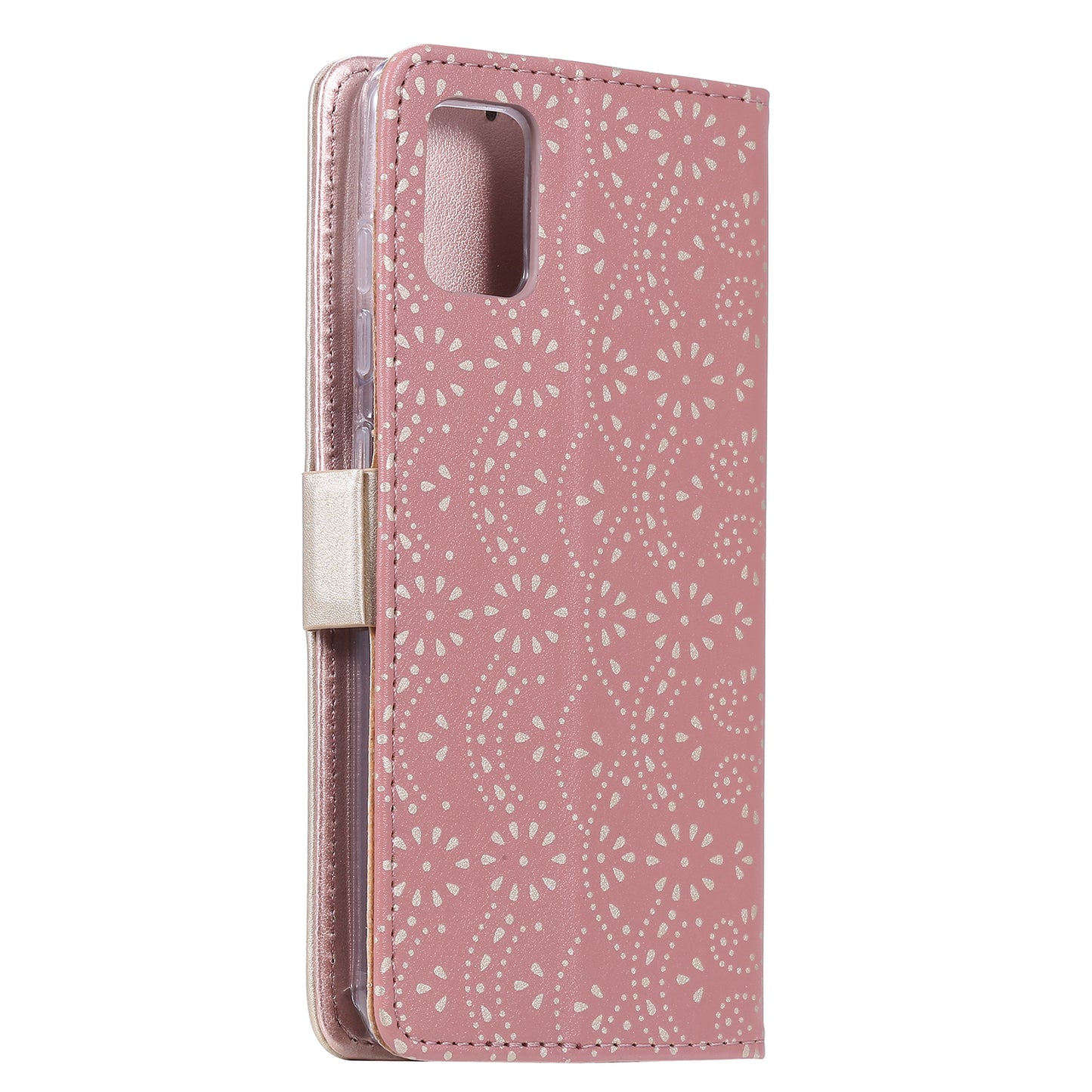 Lace Flower Skin Zipper Leather Cover for Samsung Galaxy S20 FE 4G/5G/2022/S20 Lite - Pink
