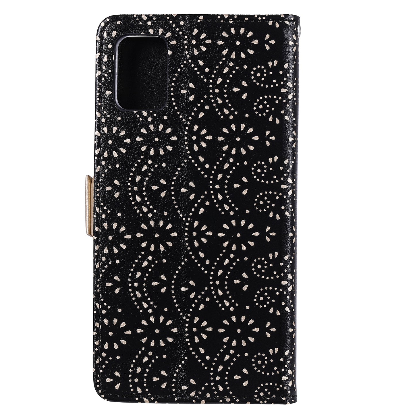 Lace Flower Skin Zipper Leather Cover for Samsung Galaxy S20 FE 4G/5G/2022/S20 Lite - Black
