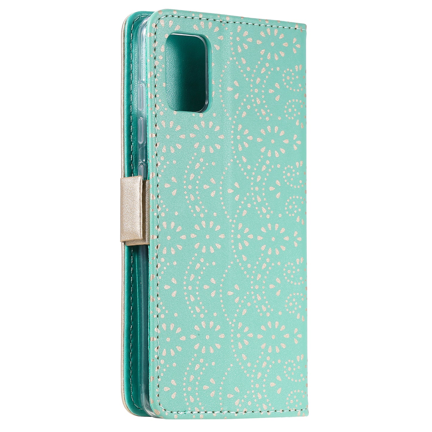 Lace Flower Skin Zipper Leather Cover for Samsung Galaxy S20 FE 4G/5G/2022/S20 Lite - Green