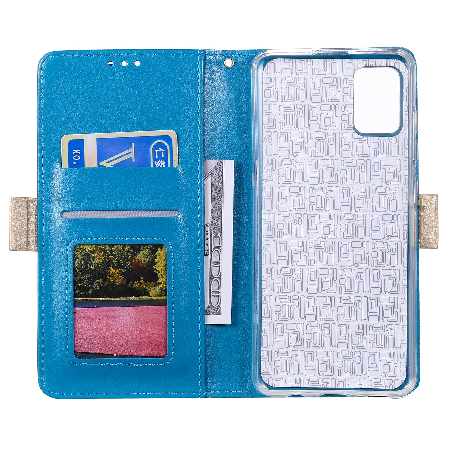 Lace Flower Skin Zipper Leather Cover for Samsung Galaxy S20 FE 4G/5G/2022/S20 Lite - Blue