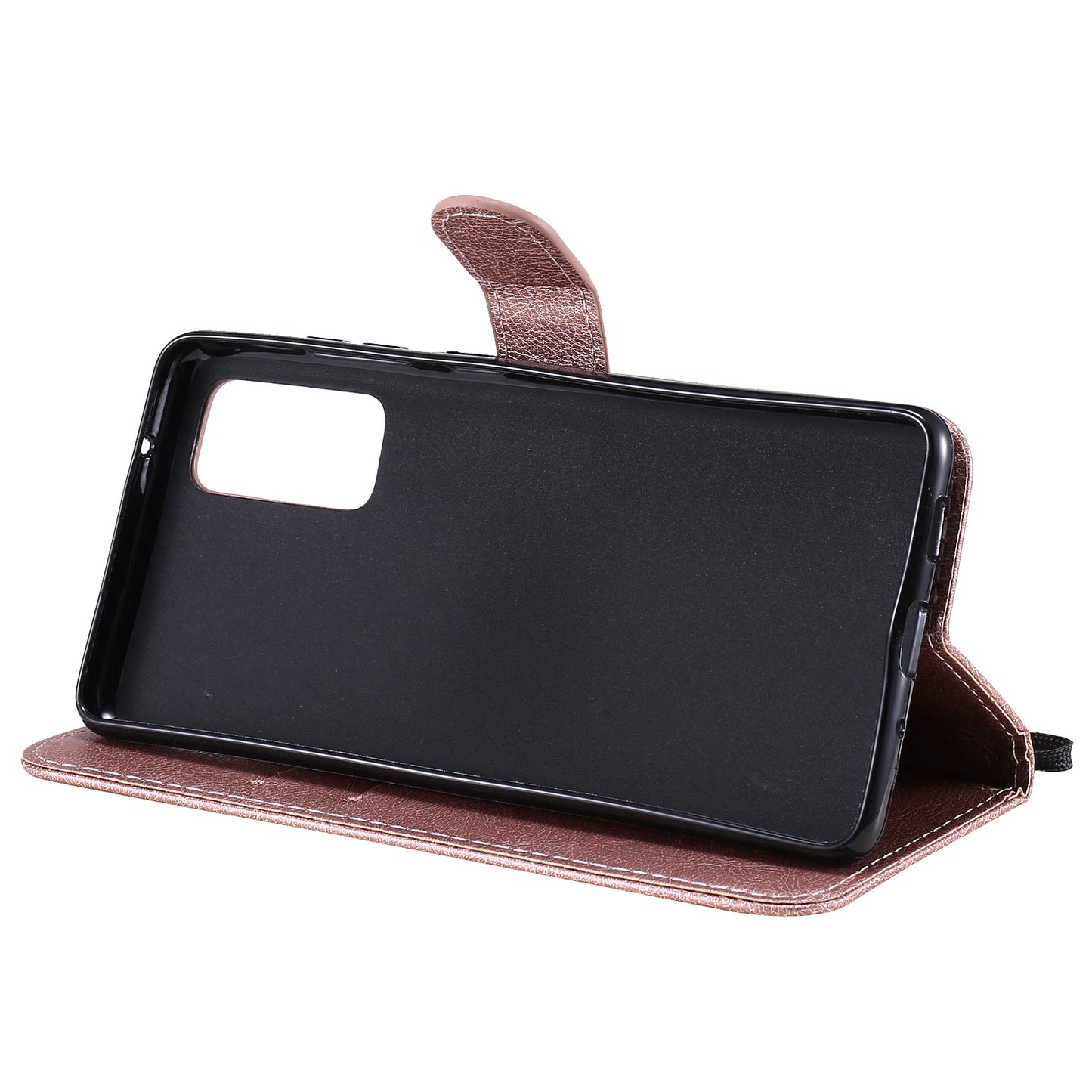 KT Leather Series-2 PU Leather Wallet Stand Case with Lanyard for Samsung Galaxy S20 FE 4G/5G/2022/S20 Lite - Rose Gold