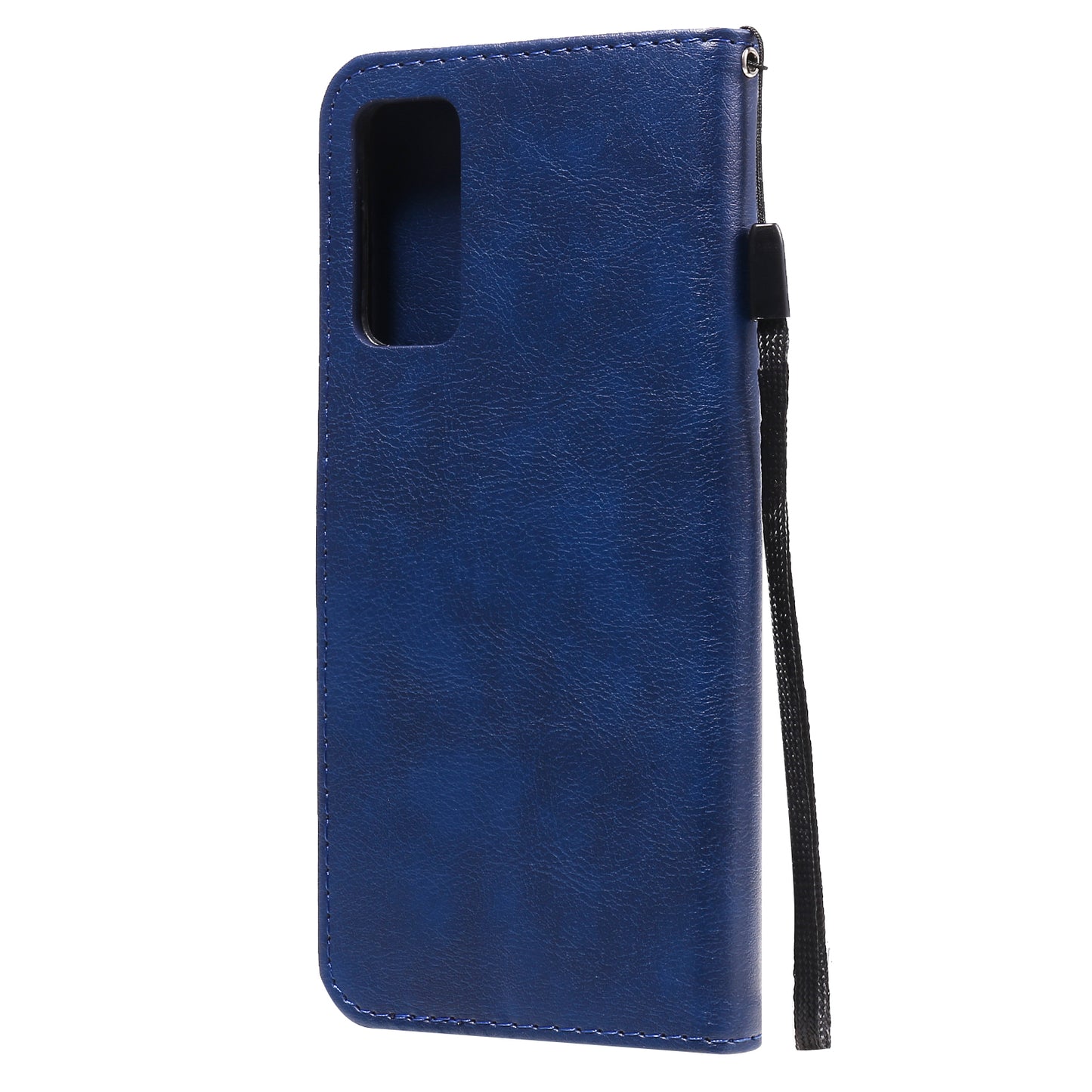 KT Leather Series-2 PU Leather Wallet Stand Case with Lanyard for Samsung Galaxy S20 FE 4G/5G/2022/S20 Lite - Blue