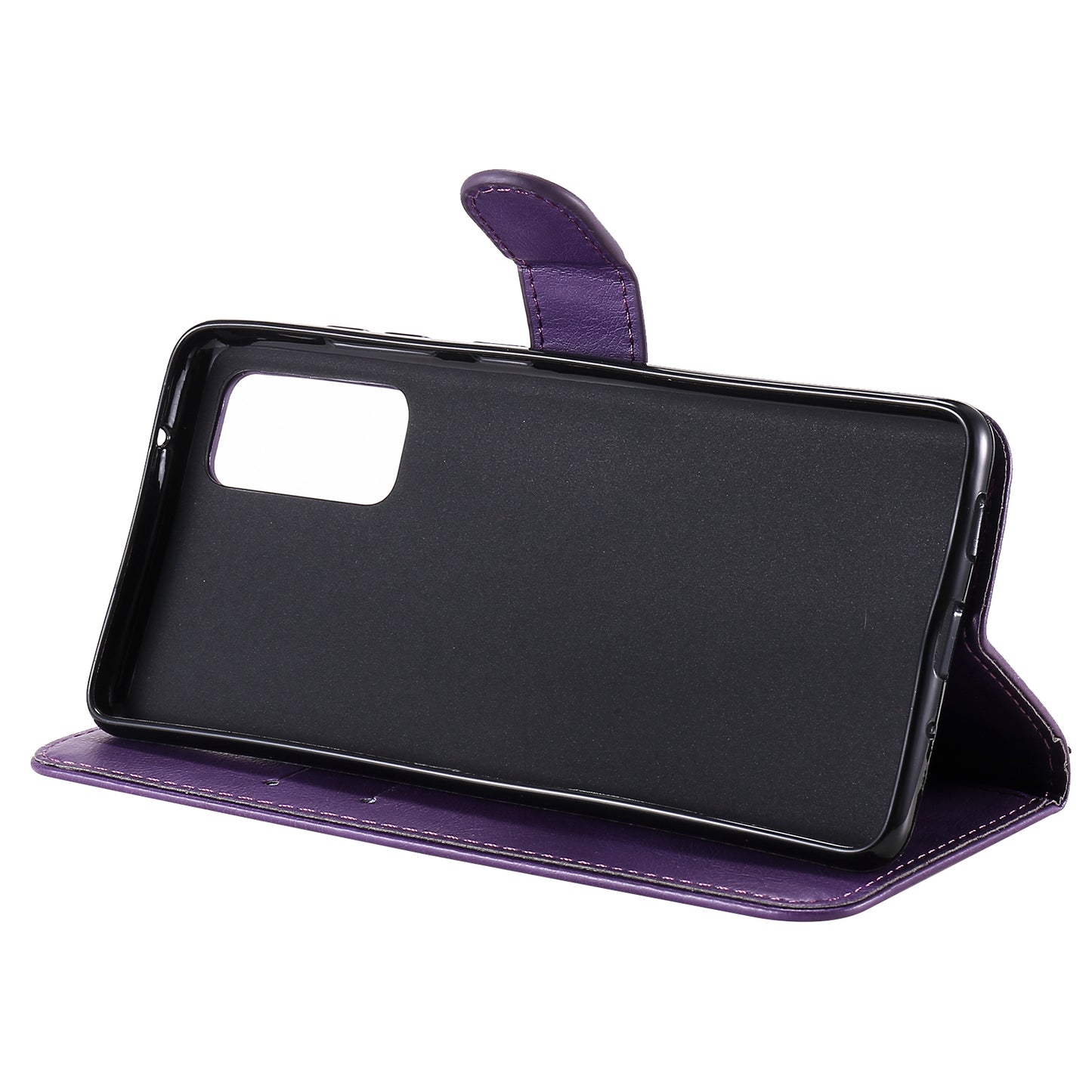 KT Leather Series-2 PU Leather Wallet Stand Case with Lanyard for Samsung Galaxy S20 FE 4G/5G/2022/S20 Lite - Purple