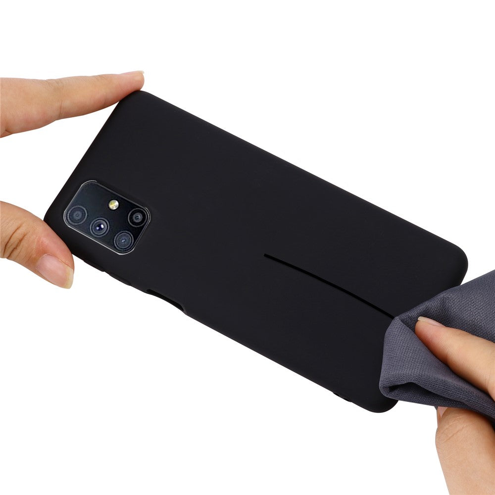 Liquid Silicone Phone Case for Samsung Galaxy M51 (Side Fingerprint Version) - Black