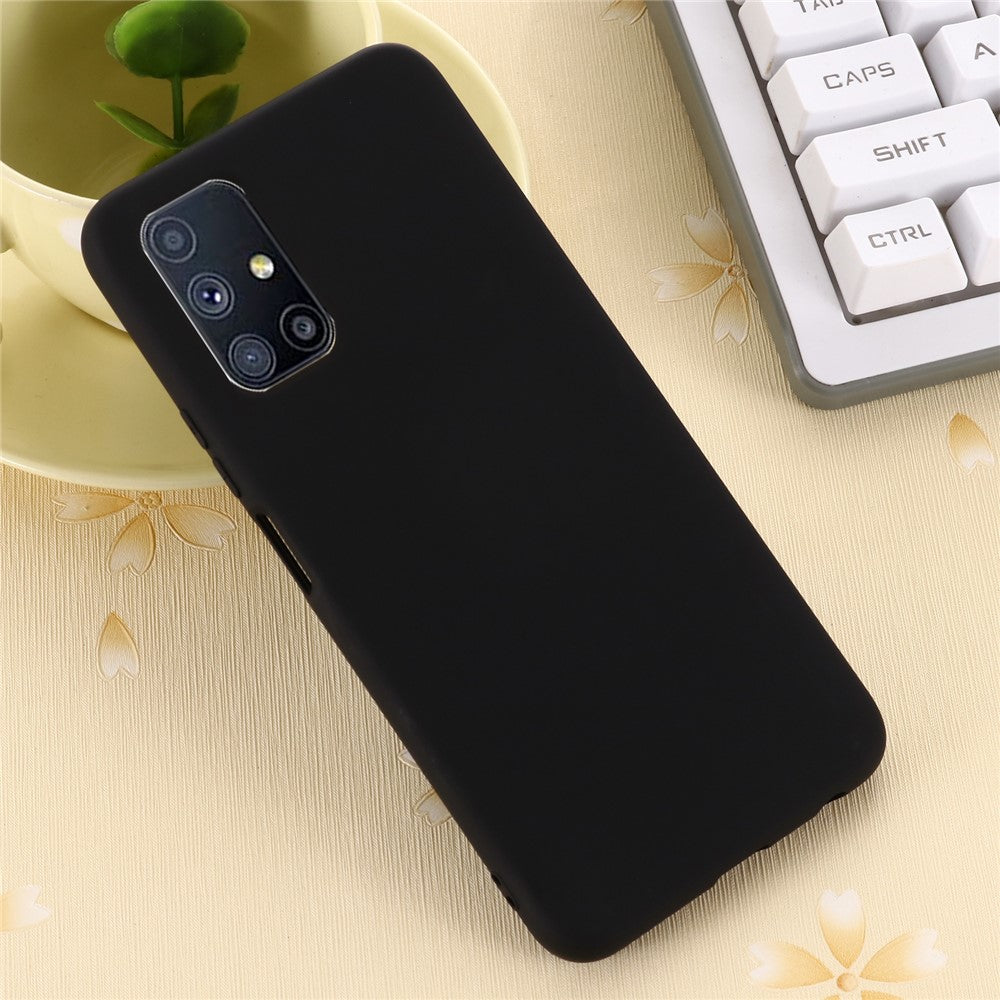 Liquid Silicone Phone Case for Samsung Galaxy M51 (Side Fingerprint Version) - Black