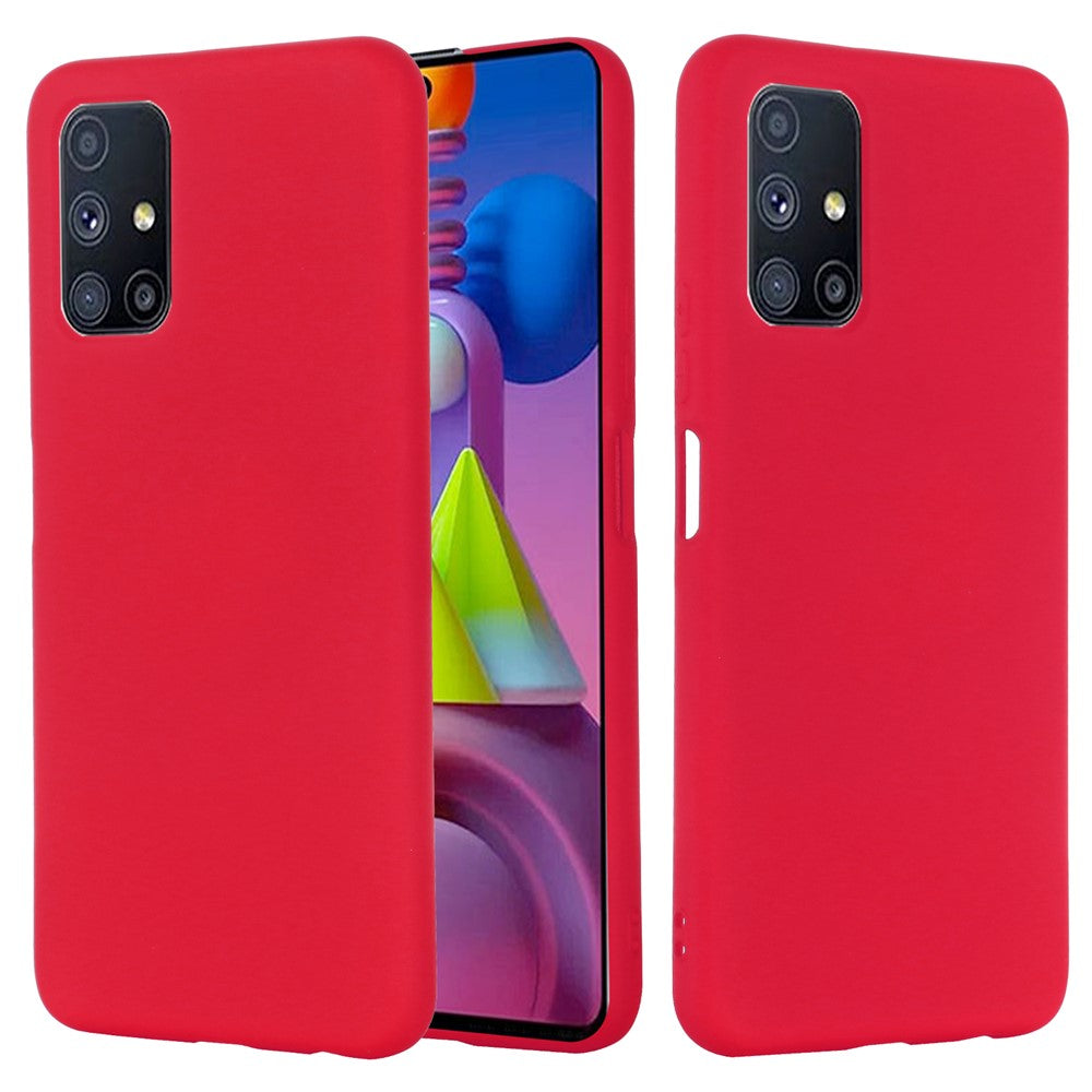 Liquid Silicone Phone Case for Samsung Galaxy M51 (Side Fingerprint Version) - Red