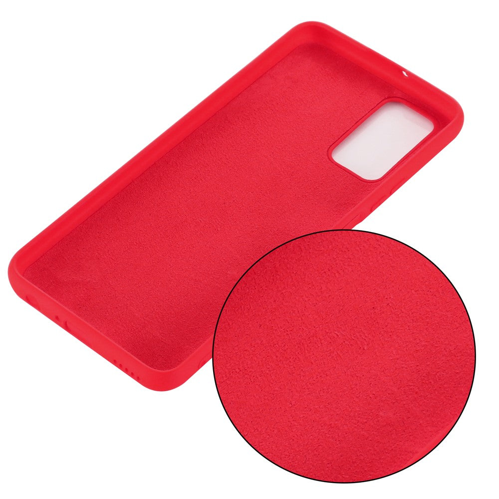 Liquid Silicone Phone Case for Samsung Galaxy M51 (Side Fingerprint Version) - Red