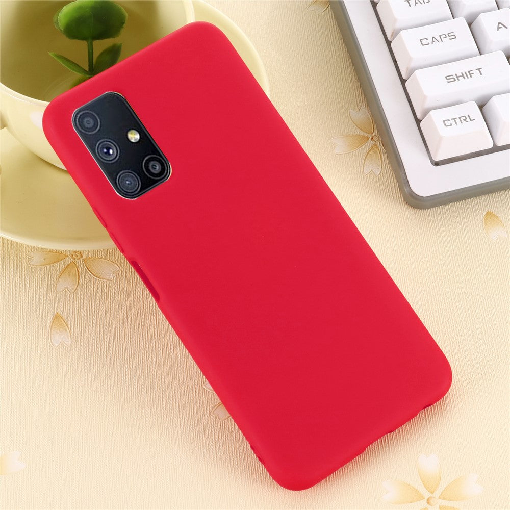 Liquid Silicone Phone Case for Samsung Galaxy M51 (Side Fingerprint Version) - Red