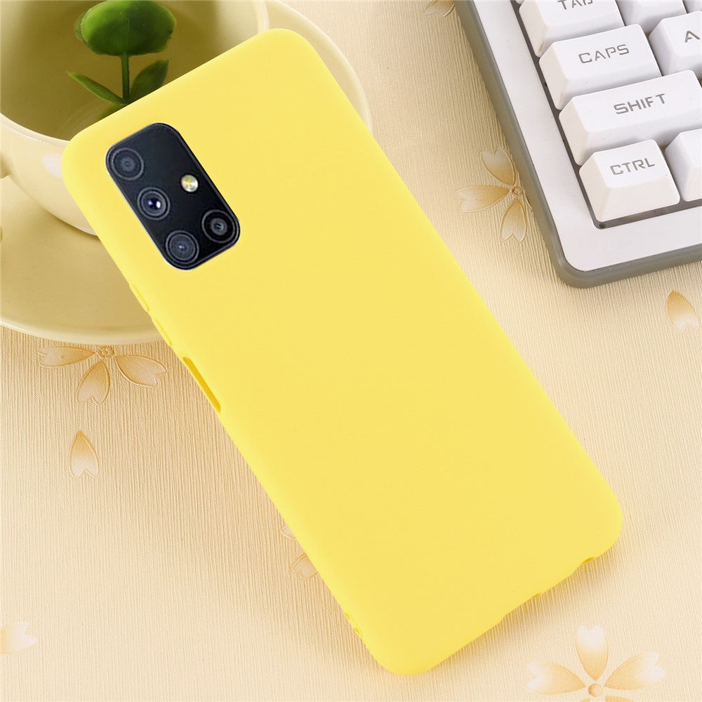 Liquid Silicone Phone Case for Samsung Galaxy M51 (Side Fingerprint Version) - Yellow