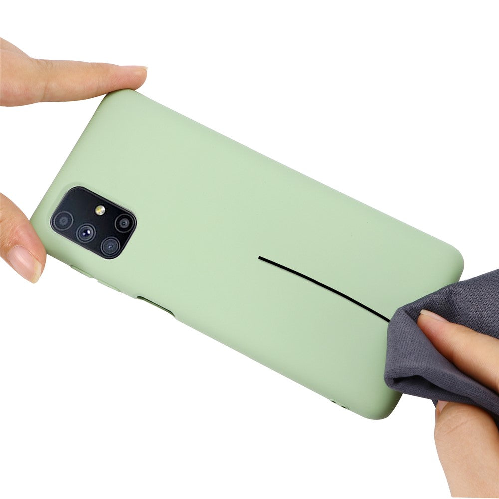 Liquid Silicone Phone Case for Samsung Galaxy M51 (Side Fingerprint Version) - Green