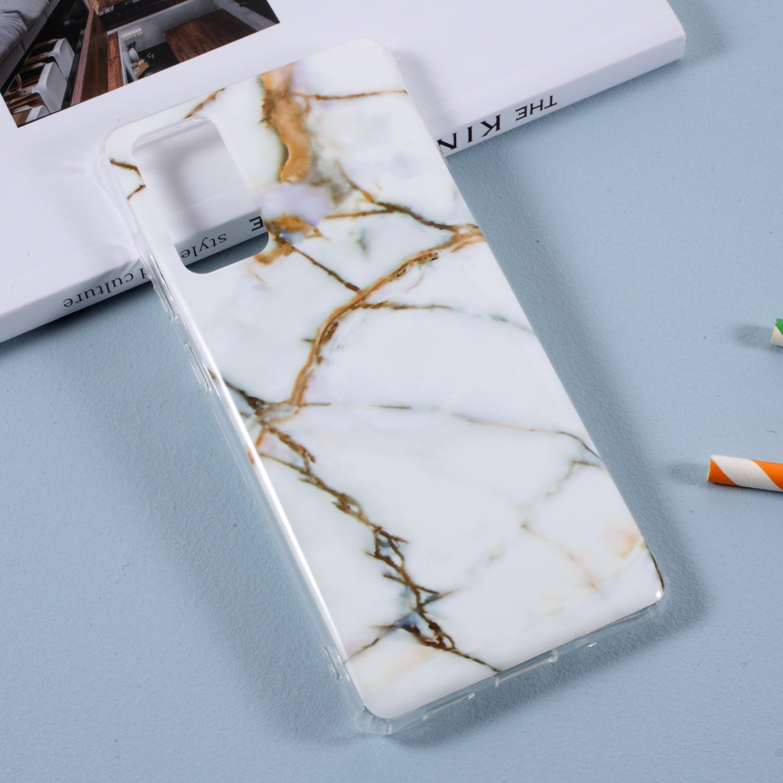 Glossy IMD Marble Pattern TPU Case for Samsung Galaxy S20 FE 4G/5G/2022/S20 Lite - Style C