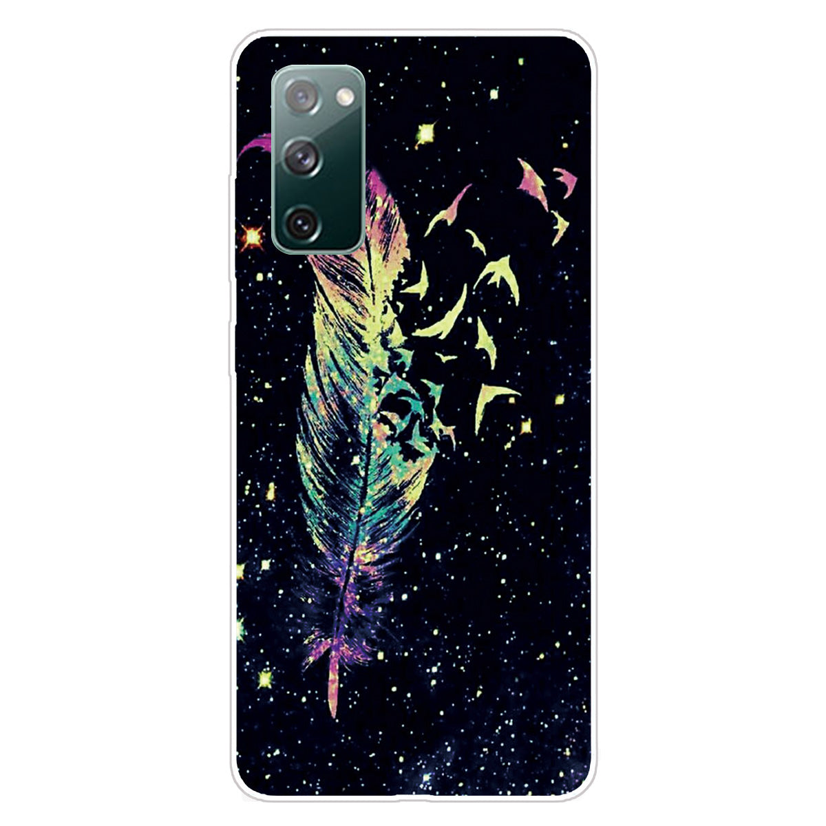 High Transmittance Patterned Shell for Samsung Galaxy S20 FE 4G/5G/2022/S20 Lite TPU Case - Feather