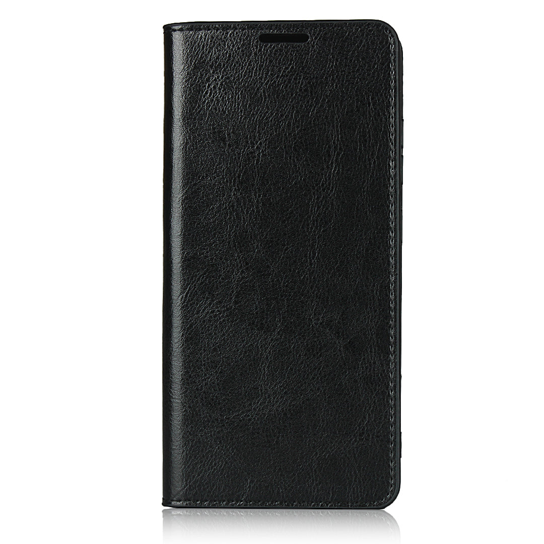 Crazy Horse Auto-Absorbed Genuine Leather Wallet Stand Case for Samsung Galaxy S20 FE/S20 Fan Edition/S20 FE 5G/S20 Fan Edition 5G - Black