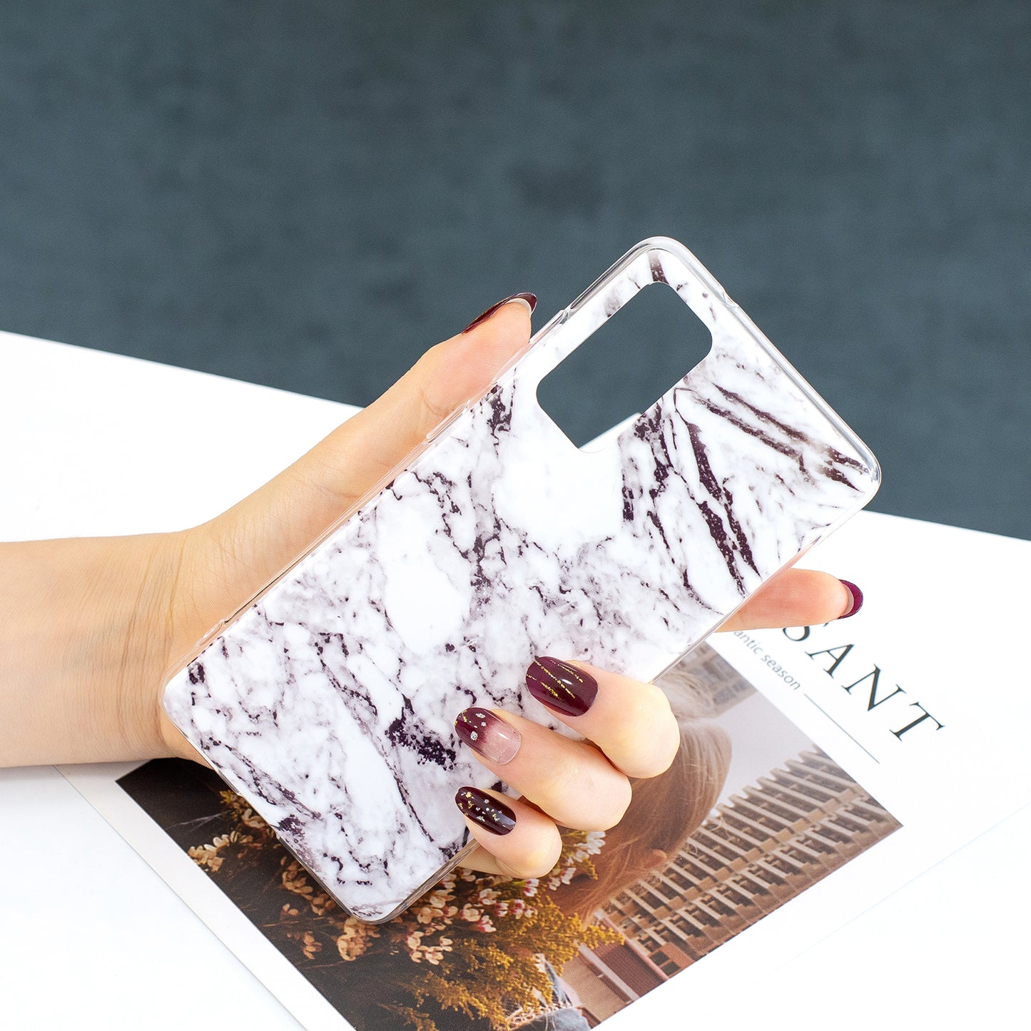 For Samsung Galaxy S20 FE 4G/5G/S20 Lite/S20 FE 2022 Marble Pattern Anti-drop IMD TPU Cover - Style G