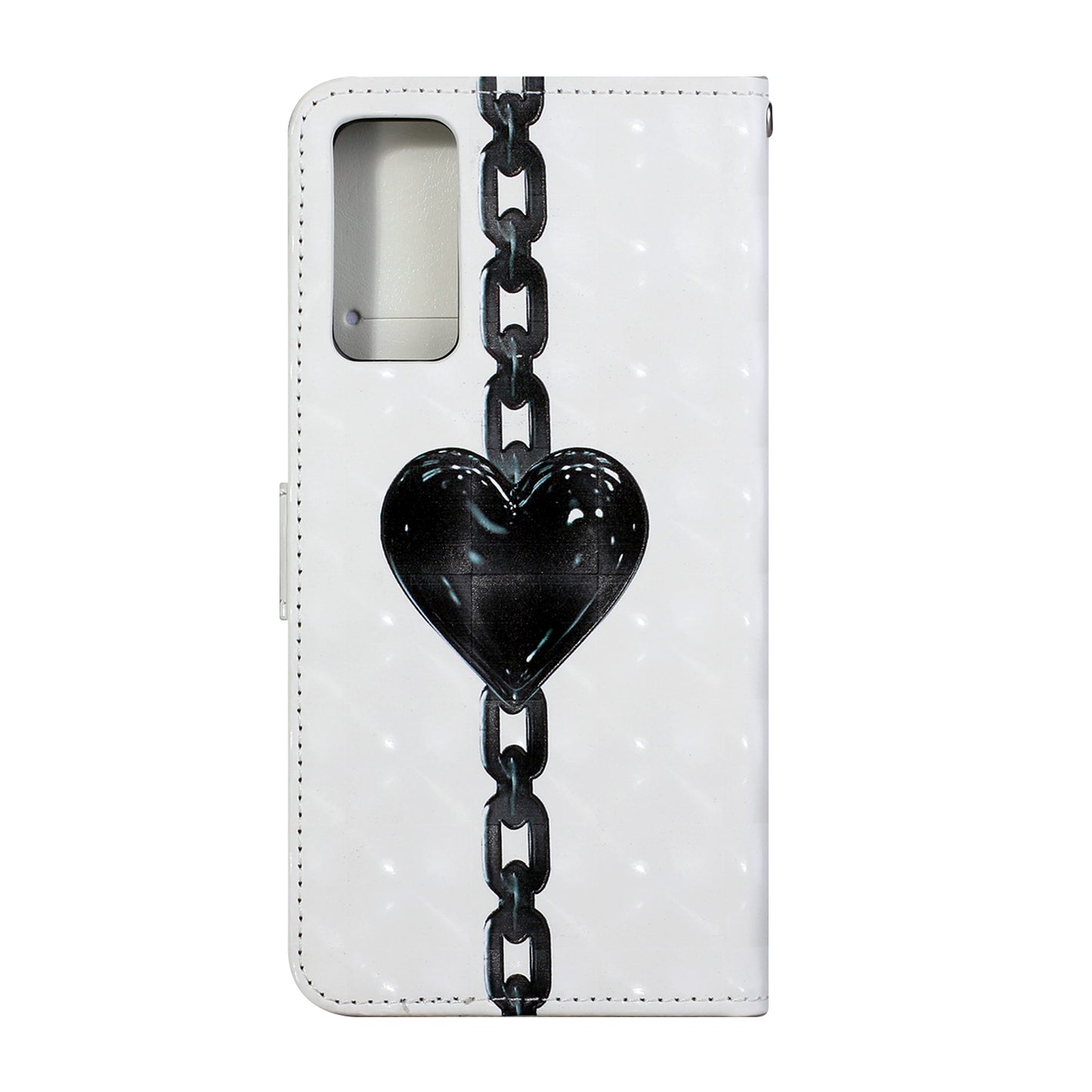 Pattern Printing Leather Protector for Samsung Galaxy S20 4G/S20 5G Stand Case with Hanging Strap - Heart Chain
