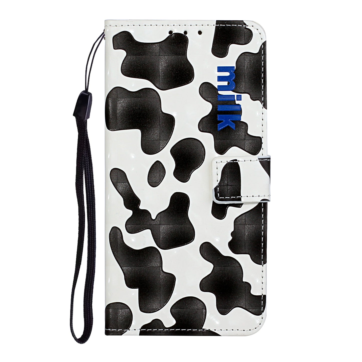 Pattern Printing Leather Protector with Hanging Strap for Samsung Galaxy S20 Plus/S20 Plus 5G Stand Case - Black/White
