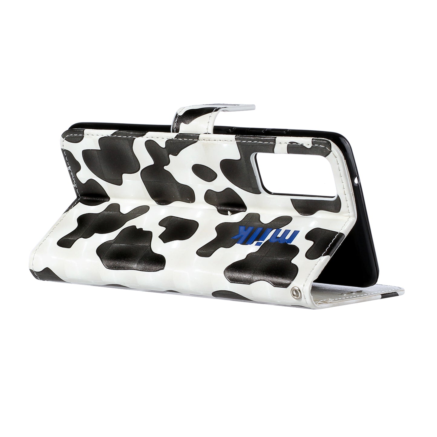 Pattern Printing Leather Protector with Hanging Strap for Samsung Galaxy S20 Plus/S20 Plus 5G Stand Case - Black/White