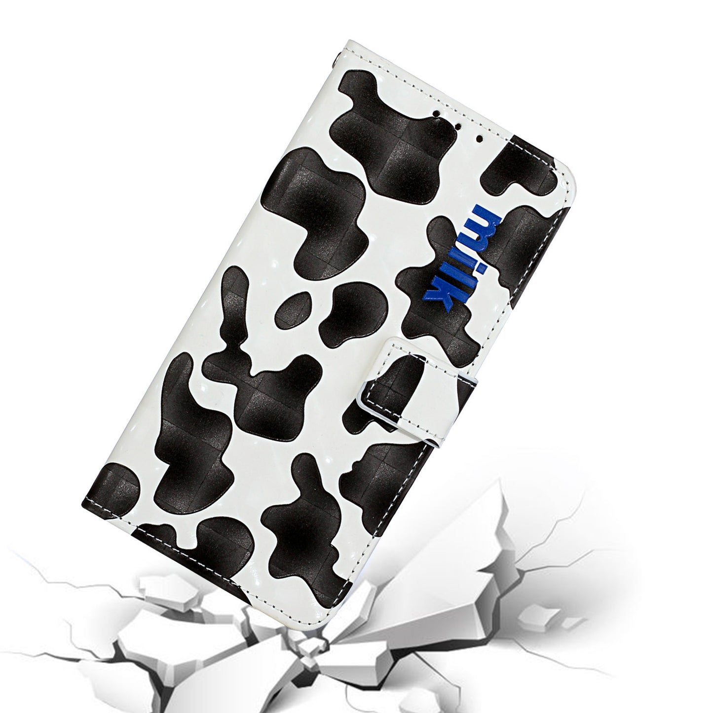 Pattern Printing Leather Protector with Hanging Strap for Samsung Galaxy S20 Plus/S20 Plus 5G Stand Case - Black/White
