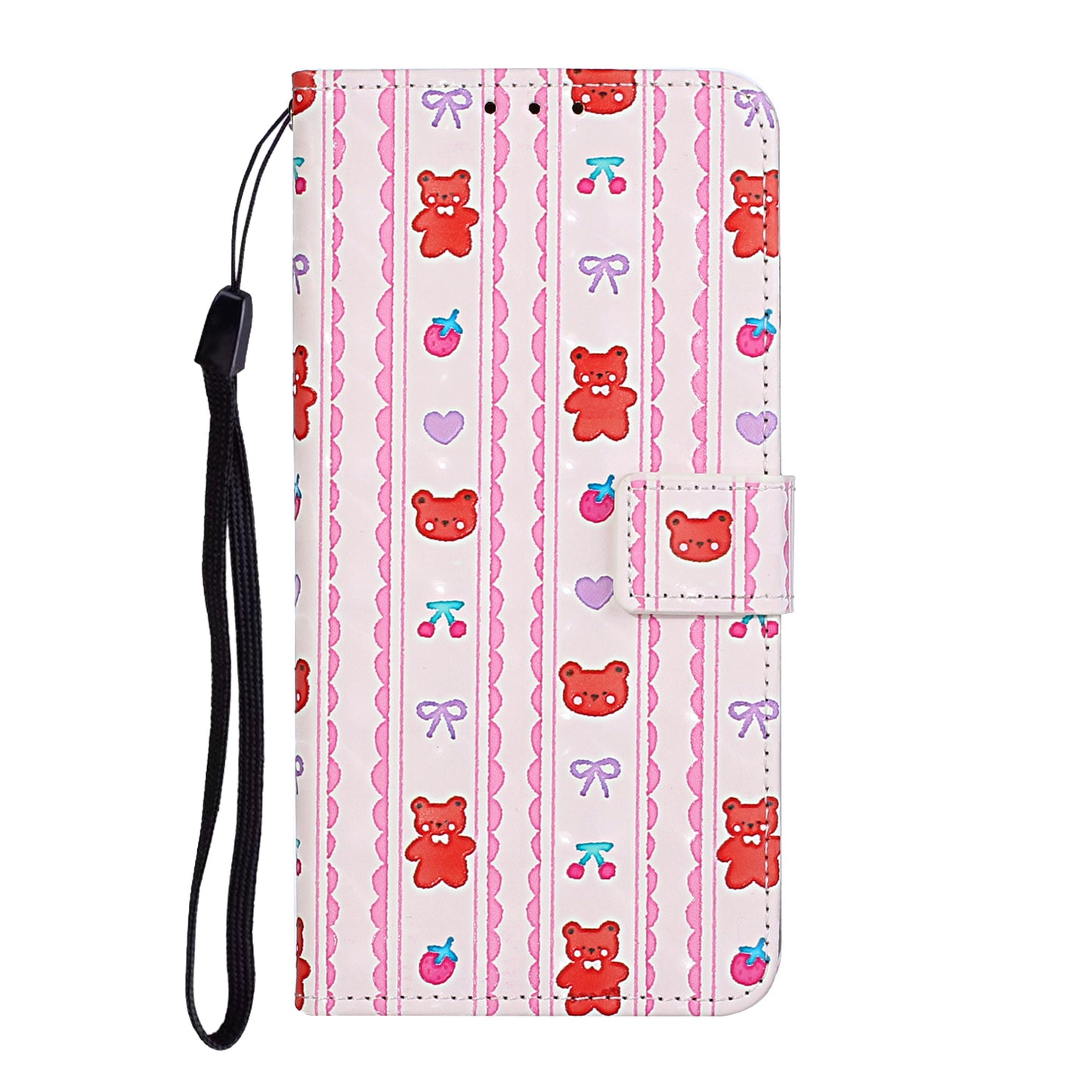 Pattern Printing Leather Protector with Hanging Strap for Samsung Galaxy S20 Plus/S20 Plus 5G Stand Case - Bear