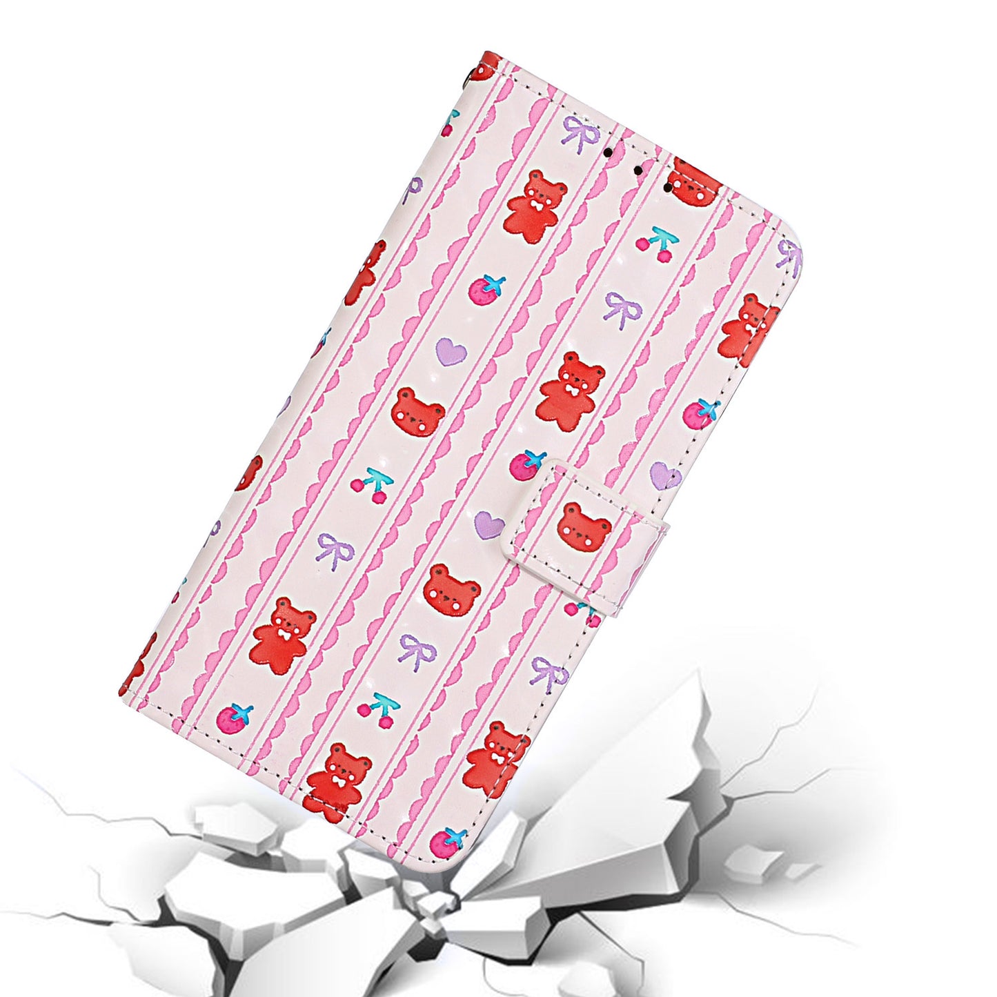 Pattern Printing Leather Protector with Hanging Strap for Samsung Galaxy S20 Plus/S20 Plus 5G Stand Case - Bear