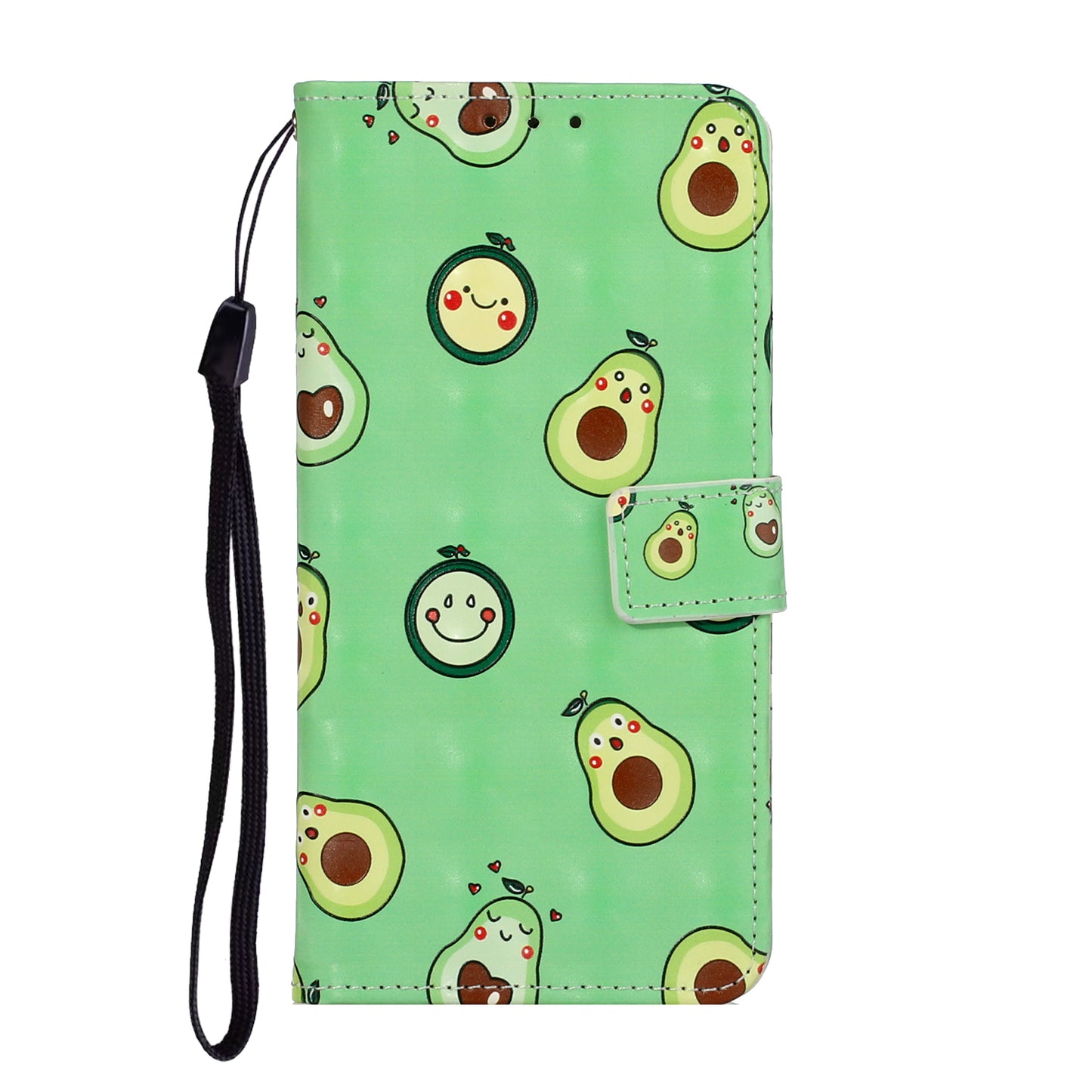 Pattern Printing Leather Protector with Hanging Strap for Samsung Galaxy S20 Plus/S20 Plus 5G Stand Case - Avocado