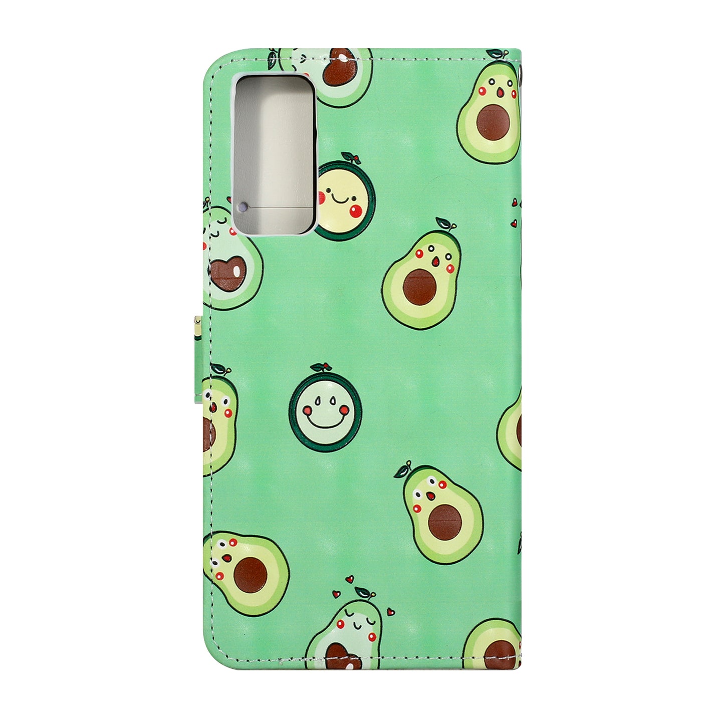 Pattern Printing Leather Protector with Hanging Strap for Samsung Galaxy S20 Plus/S20 Plus 5G Stand Case - Avocado