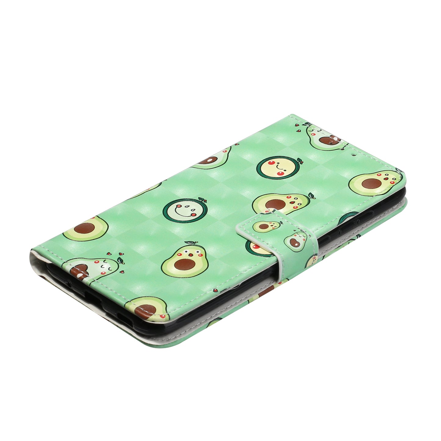 Pattern Printing Leather Protector with Hanging Strap for Samsung Galaxy S20 Plus/S20 Plus 5G Stand Case - Avocado