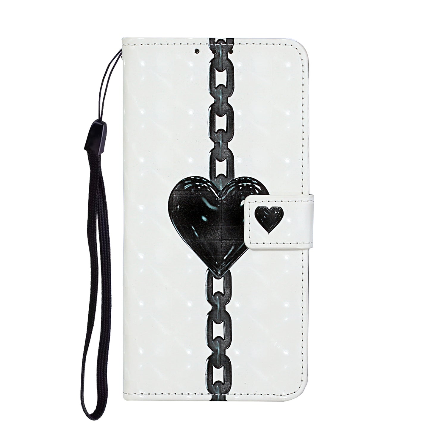 Pattern Printing Leather Protector with Hanging Strap for Samsung Galaxy S20 Plus/S20 Plus 5G Stand Case - Heart Chain