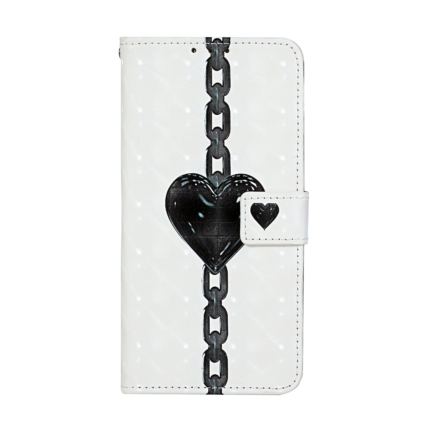 Pattern Printing Leather Protector with Hanging Strap for Samsung Galaxy S20 Plus/S20 Plus 5G Stand Case - Heart Chain