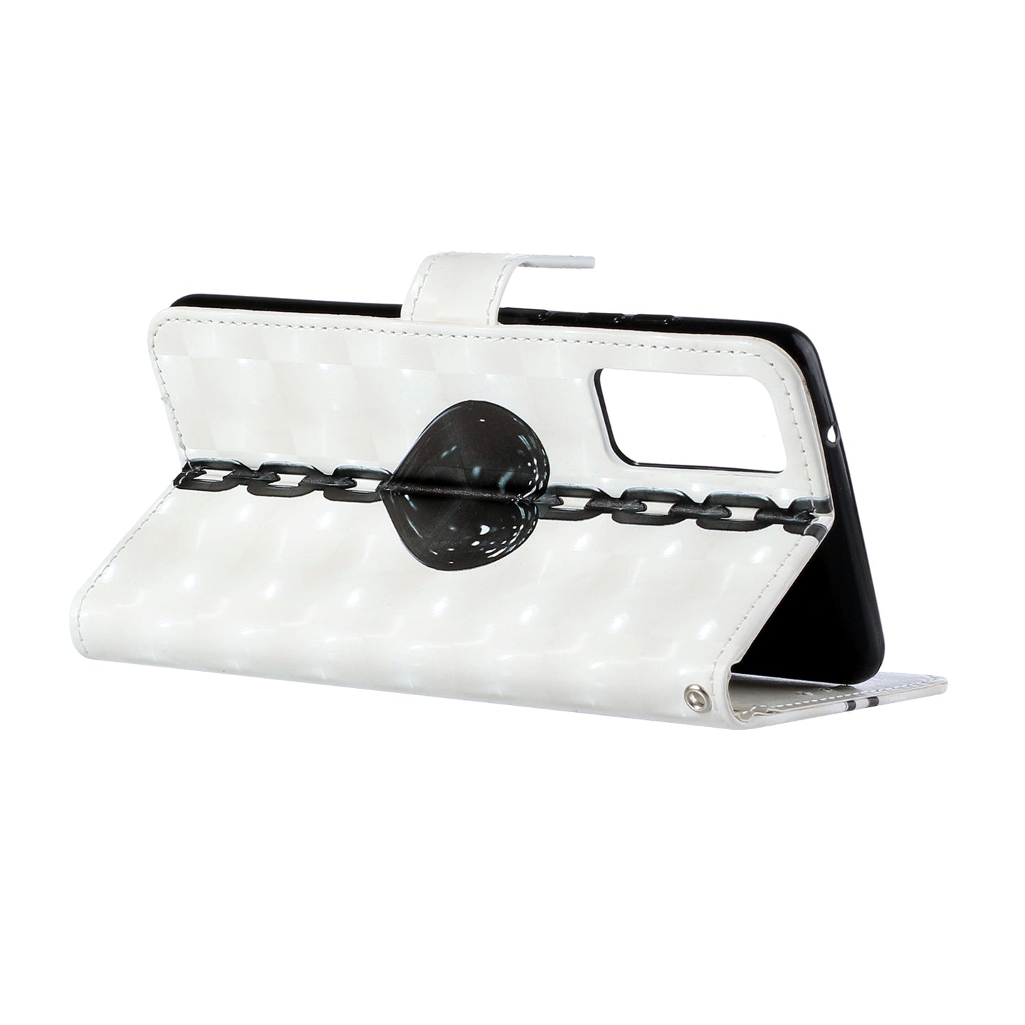 Pattern Printing Leather Protector with Hanging Strap for Samsung Galaxy S20 Plus/S20 Plus 5G Stand Case - Heart Chain