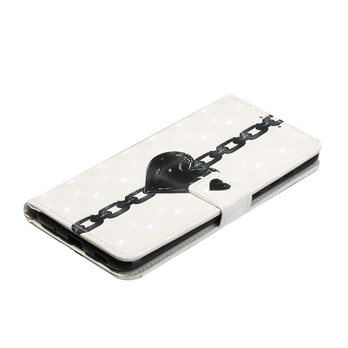 Pattern Printing Leather Protector with Hanging Strap for Samsung Galaxy S20 Plus/S20 Plus 5G Stand Case - Heart Chain